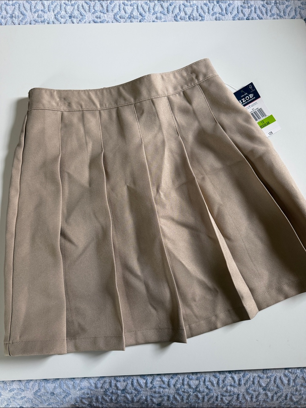 Izod Pleated Skirt in Taupe Beige